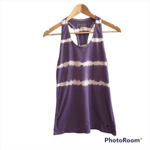 Champion Womens Tie Dye Purple White Tank Top Size M